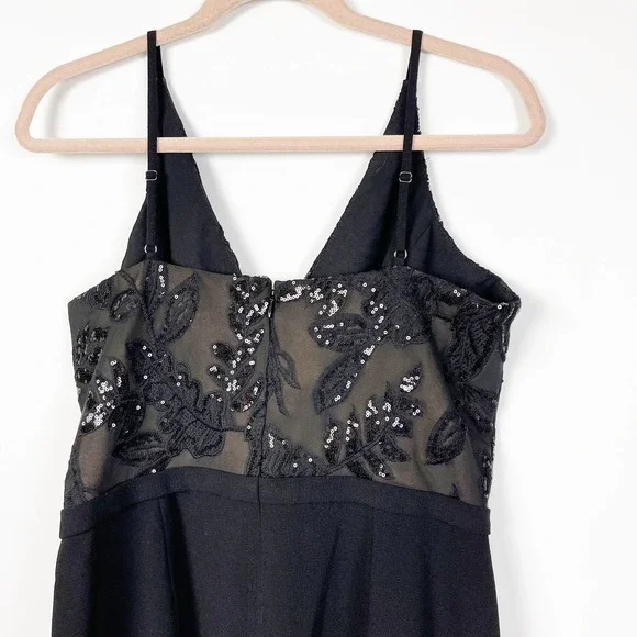 Dress The Population Womens Giulia Sequin Crepe Dress Large Black NWT. - Picture 6 of 8